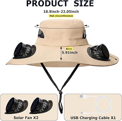 Solar Fan Hat with